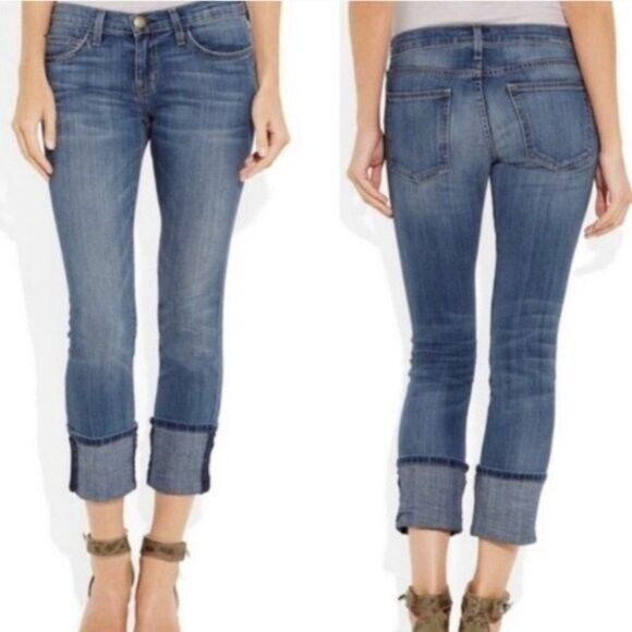 CURRENT / ELLIOTT Beatnik Blue Straight Slim Fit Crop Jeans Women's Sz 27/4 NEW